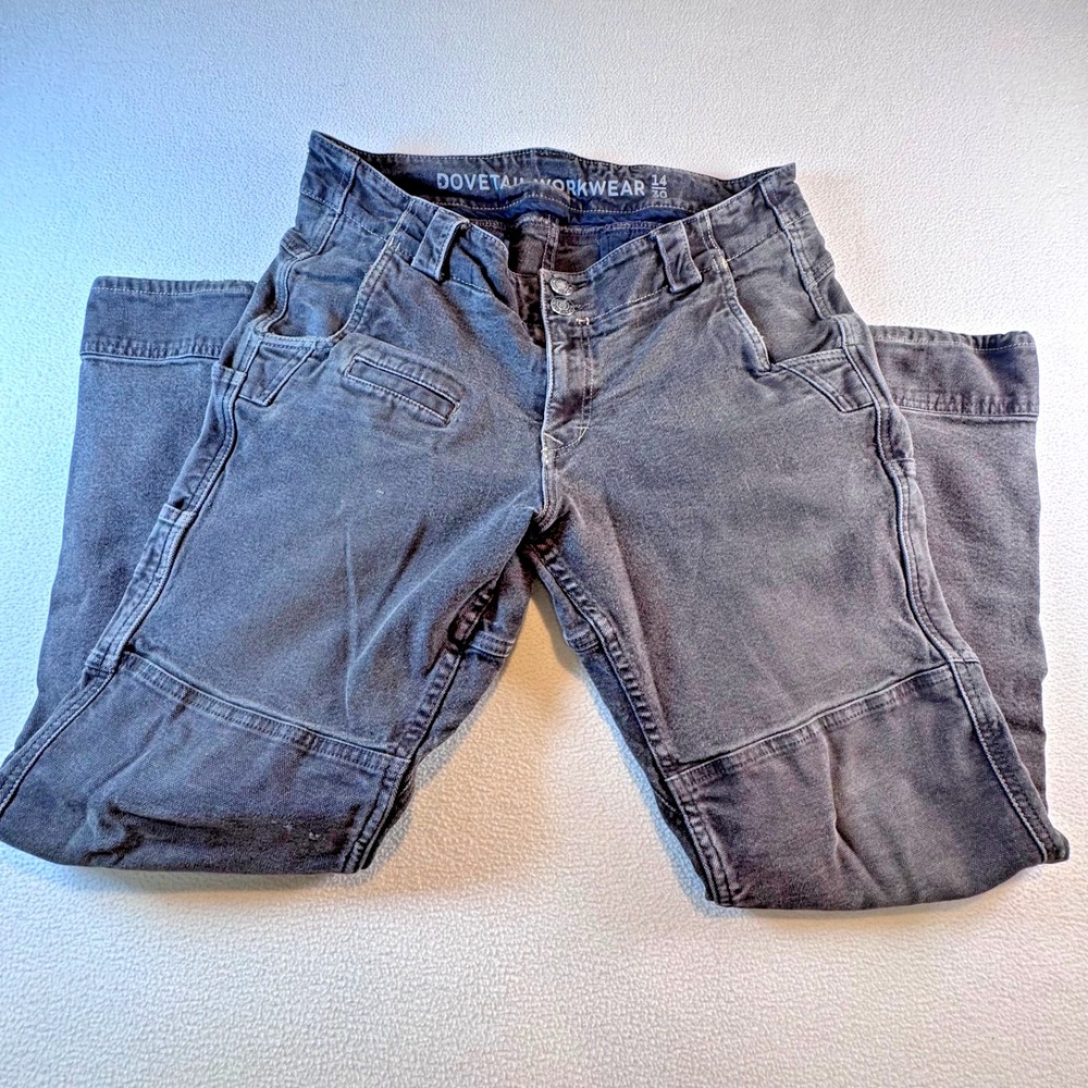 Dovetail Workwear Day Construct Pants Womens 14 Brown Denim Jeans Carpenter Work
